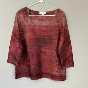 Coldwater Creek Top Textured Watercolor Size Large